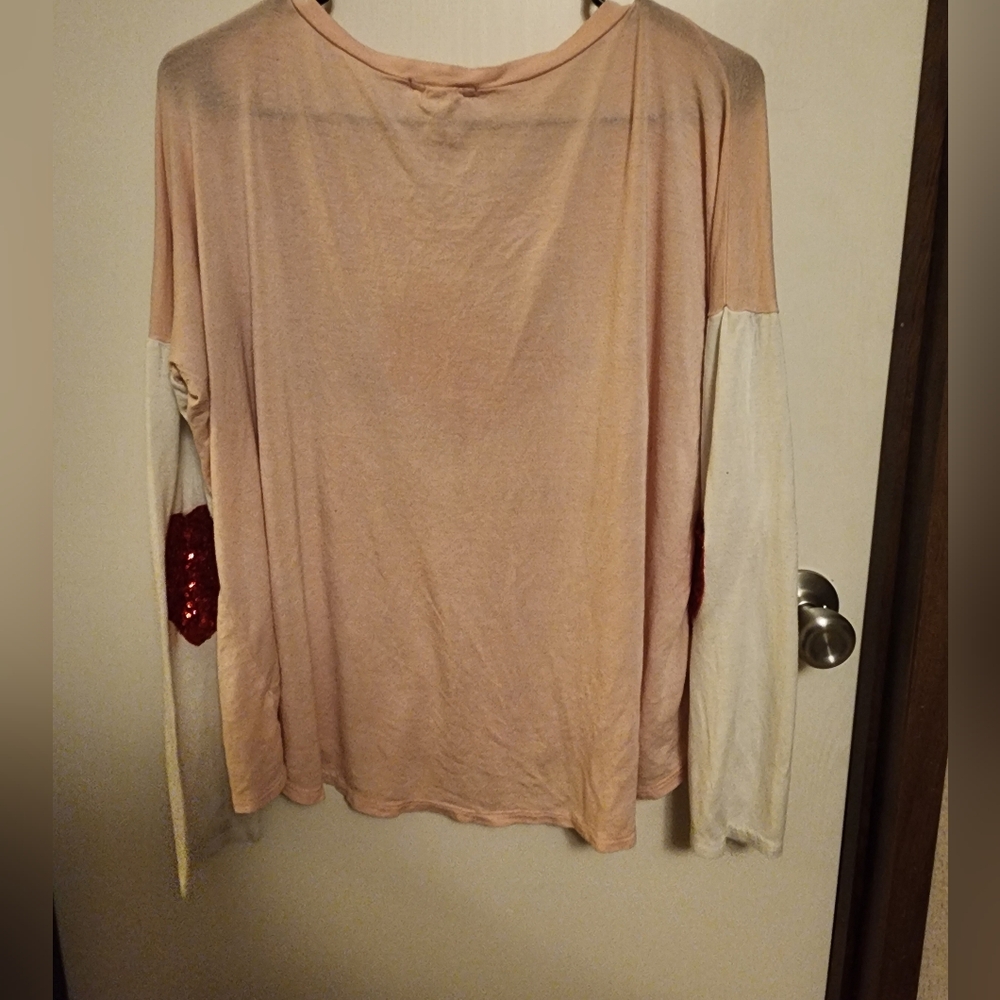 KMC USA Pink with Hearts Oversized Tee Size Lg - Picture 5 of 7